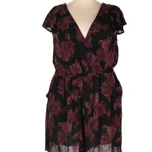 Floral Black and Burgundy Dress